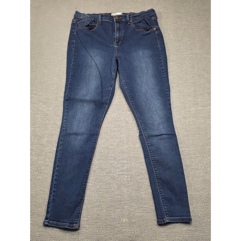 Mudd Womens High Rise Jean Legging Dark Wash Skinny Denim Blue Size 15 Stretch